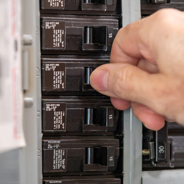 electrical switches being flipped