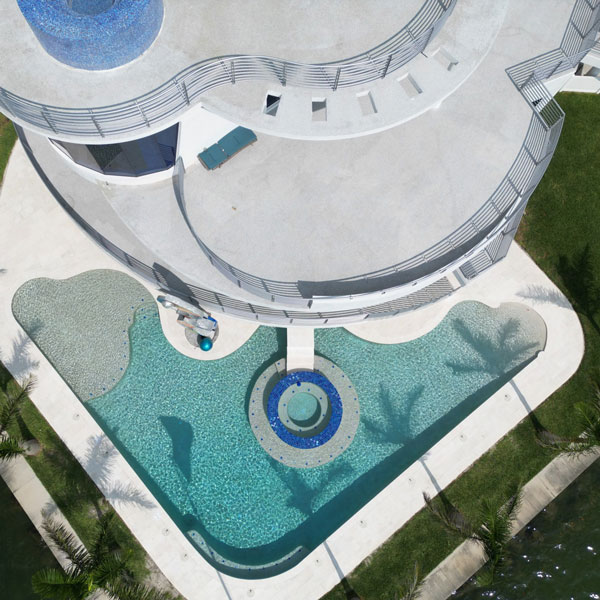 aerial view of pool